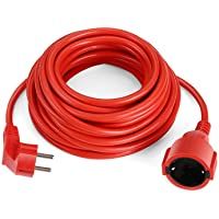 SIMBR Alargador Electrico 10m IP20 H05VV Cable de Corriente para Prolongador Cable Eléctrico de Color Rojo
